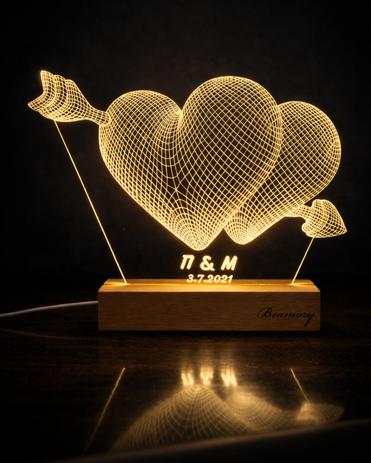 Χάραξη laser σε plexiglass - LED φωτιστικό Beamory